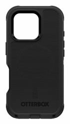 OtterBox Defender Series - Back cover for mobile phone - MagSafe compatibility - silicone - black - for Apple iPhone 16 Pro
