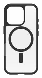 OtterBox React Series - Back cover for mobile phone - MagSafe compatibility - plastic - black crystal [clear/black] - for Apple iPhone 16 Pro