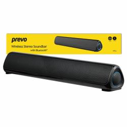 PREVO MS03 Wireless Stereo Soundbar with Bluetooth, USB & SD, Space-Saving Wireless Speaker for TV, Home Entertainment System, PC, Mobile Device & Gaming Consoles Nero (Prevo MS03 Wireless Bluetoot...