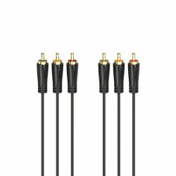 Hama Cavo 3x RCA M / 3x RCA M, 1,5 metri, connettori dorati (AUDIO/VIDEO CABLE 3RCA TO 3RCA 1.5M)