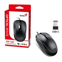 Genius Computer Technology Genius DX-120 Wired USB Type-C Plug and Play Mouse, 1200 DPI Optical T...