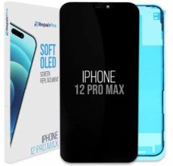 ReplaceBase RBSKU22719 ricambio per cellulare Display Nero (RepairPro | iPhone 12 Pro Max | Replacement Screen | Soft OLED)