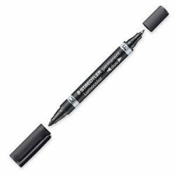 Staedtler Lumocolor Duo marcatore permanente Punta a ogiva/sottile Nero 1 pz (Marker Lumocolor Duo Perm 0,6-1,5mm so)