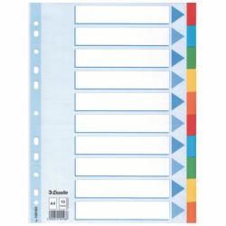 Esselte Multicoloured Card Divider Indice a linguetta vuota Cartone Multicolore (Esselte faneblade karton A4 10-delt fa)
