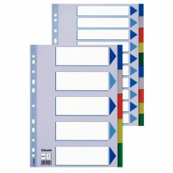 Esselte Plastic tabs, A4 Indice a linguetta vuota Cloruro di polivinile [PVC] (Esselte faneblade PP A4 20-delt farved)