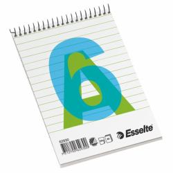 Esselte Spiral Pad A6 quaderno per scrivere 80 fogli Blu, Verde, Bianco (Spiralblock A6L 60gr 80blad)