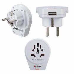 Hama World to Europe USB adattatore per presa di corrente Universale Bianco (Hama Reiseadapter World to Europe USB,)