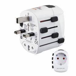 Hama World Travel Pro adattatore per presa di corrente Universale Bianco (Hama "World Travel Pro" - Netzteil - 1)
