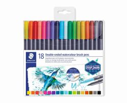 Staedtler 3001 marcatore Fine/Extra grassetto Multicolore 18 pz (STAEDTLER Doppel-Fasermaler marsgrahic)