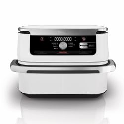 Ninja AF500EUWH friggitrice Doppia 10,4 L Indipendente 2470 W Friggitrice ad aria calda Argento, Bianco (NINJA AF500EUWH Foodi FlexDrawer 10,4l)
