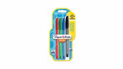 Papermate InkJoy 100ST Nero, Blu, Verde, Rosso Penna a sfera Medio 4 pz (Paper Mate Inkjoy 12 Pack 100ST Ballpoint Pens Pack of 4 Assorted Colours)