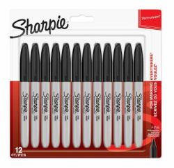 Sharpie 1996111 marcatore permanente Punta sottile Nero 12 pz (Sharpie Permanent Marker Black Fine Blister 12)