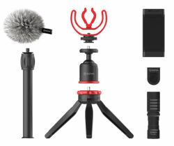 BOYA BY-VG330 treppiede Smartphone/fotocamera di azione 3 gamba/gambe Nero, Rosso (BOYA BY-VG330 - mikrofon)