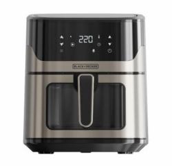 Black & Decker BXAF6500E Singolo 6,5 L Indipendente 1600 W Friggitrice a basso contenuto di grassi Nero, Grigio (BLACK+DECKER Air Fryer 1600W 6.5L)