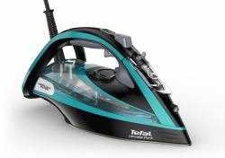 Tefal Ultimate Pure FV9844 Ferro da stiro a secco e a vapore Piastra Durilium Autoclean 3200 W Nero, Blu (Tefal Dampstrygejern FV9844E0 Ultimate)