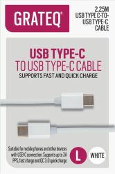 grateq 85058QC cavo USB USB 2.0 2,25 m USB C Bianco 