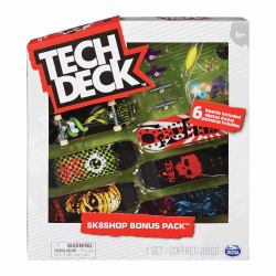 Tech Deck , confezione Premium da 6 Mini Skate, Assortiti e Originali, 6028845 (Spin Master Tech Deck - Sk8te Shop Bon)