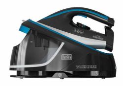 Black & Decker BXSS2401E 2400 W 1,5 L Piastra in Ceramica Nero, Blu, Bianco (BLACK+DECKER Steam Station 1.5L Black)