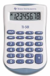 Texas Instruments TI-501 calcolatrice Tasca Calcolatrice di base Blu, Bianco (Texas TI-501 calculator blisterpacked)