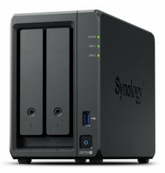 Synology DiskStation DS725+ NAS/storage server Ryzen Embedded R1600 4 GB DDR4 0 TB Black (Synology DS725+ 2 bay Plus series with Ryzen R1600; 4GB Ram [32GB max]; 1x 2.5GbE; 1x 1GbE; 2x M.2 NVMe slo...