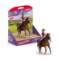 schleich HORSE CLUB 42711 action figure giocattolo (Horse Club Hannah & Cayenne [braun])