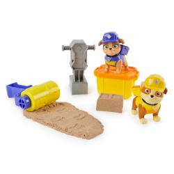 Rubble & Crew , set di action figure Rubble and Mix, con 85,05 g di Kinetic Sand Build-It e 2 giocattoli per costruzioni portatili, giocattoli per bambini dai 3 anni in su (Rubble & Crew Rubble and...