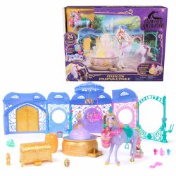 Unicorn Academy, Starglow Fountain & Stable Playset with Wildstar, Lights & Sounds, 24 Accessories, Dolls & Unicorn Toys for Girls Ages 4 and up (Unicorn Academy - Stall Spielset [ink)