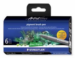 Staedtler Pigment Arts Brush Pen Greens & Turquoises marcatore Verde, Turchese 6 pz (Staedtler Pigment Arts Brush Pen Green)