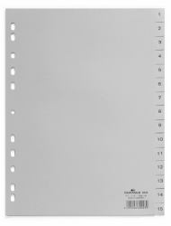 Durable 652410 intercalare Indice a linguetta numerico Polipropilene [PP] Grigio (Durable 15 Part Numbered Index Divider [20])