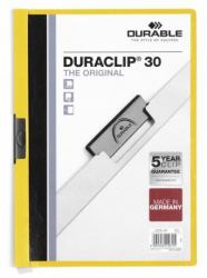 Durable Duraclip 30 cartellina con fermafoglio PVC Trasparente, Giallo (Durable DURACLIP 30 A4 Folder Yellow [25])