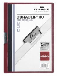 Durable Duraclip 30 cartellina con fermafoglio PVC Borgogna, Trasparente (Durable DURACLIP 30 A4 Folder Dark Red [25])