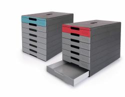 Durable IDEALBOX PRO 7 Plastica Blu, Rosso (Durable IDEALBOX ECO 7 Drawer Box | Blue)