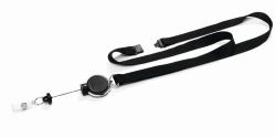Durable 833001 badge e porta badge Supporto per badge Metallo, Plastica, Tessile 1 pz (Textile Lanyard 15 With Badge - Reel Extra Strong - Warranty: 12M)