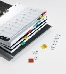 Durable 840500 intercalare Indice a linguetta vuota Blu, Verde, Rosso, Giallo (Durable QUICK TAB Index Tabs [48])