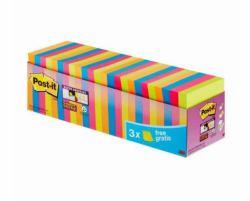 3M 7100234515 pouch autoadesiva Quadrato Blu, Verde, Arancione, Rosa 90 fogli Autoadesivo (Post-itÂ® Super Sticky Notes Assorted Colours 76 mm x 76 mm Promo Pack 90 Sheets/Pad 21 + 3 FREE Pads/Pa...