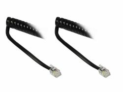Alcasa Telephone cord, 4m Nero 