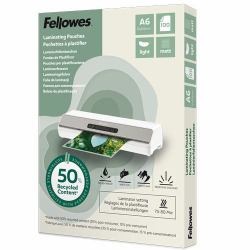 Fellowes 100143438 pellicola per plastificatrice 100 pz (Fellowes Recycled A6 Matt Lam Pouch 100pk)