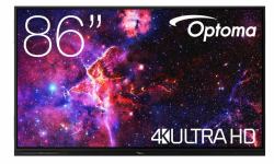 Optoma H1F0H08BW101 lavagna interattiva 2,18 m [86"] 3840 x 2160 Pixel Touch screen Nero USB (3863RK 65IN IFP 3840X2160 - 450CD/M)