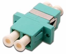 Digitus Accoppiamento in fibra ottica, duplex, da LC a LC, MM OM3 (FO COUPLER DUPLEX LC TO LC - MM OM3 AQUA CERAMIC SLEEVE)