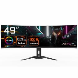 aorus GIGABYTE Monitor da gioco curvo CO49DQ OLED - 5120x1440 [DQHD], 1800R, 144Hz, 0,03ms, KVM, ...