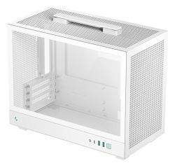 DeepCool CH160 PLUS WH Small Form Factor [SFF] Bianco (DeepCool CH160 PLUS Micro-ATX Mini Tower PC Case, Tempered Glass, Mesh Airflow Design, 240mm Radiator Support, USB-C & USB 3.0 Front I/O, GPU ...