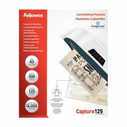 Fellowes A3 Laminating Pouches Gloss Finish 500 Sheets 125 Micron High Quality Finish