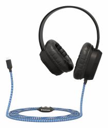 MAXCases MC-HPX-USBC cuffia e auricolare Cuffie Cablato A Padiglione Studio USB tipo-C Nero, Blu 