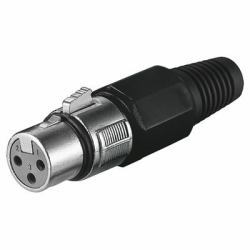 Goobay 11755 cavo di collegamento XLR [3-pin] Nero, Metallico (XLR 189 SB SCHWARZ 3 POL.)