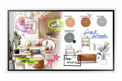 Samsung WM55FX lavagna interattiva 139,7 cm [55"] 3840 x 2160 Pixel Touch screen Grigio, Bianco HDMI (Samsung Flip Pro 55" UHD WM55F-X)
