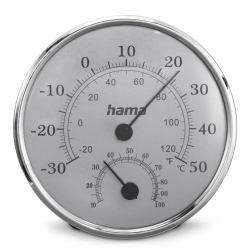 Hama Saipan Interno Grigio, Argento (SAIPAN THERMOMETER HYGROMETER SIL)