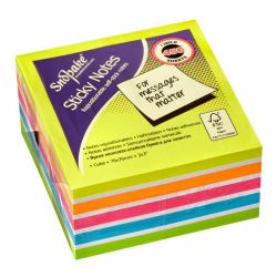 Snopake FSC Multicoloured Rainbow NeonMix Sticky Notes 450 sheet Cube- 1 Cube