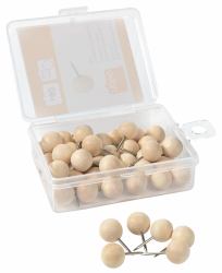 Nobo Puntine da disegno in legno per bacheca - 40 pezzi (Nobo 1915709 Notice Board Wooden Push Pins - Pack of 40)
