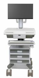 Ergotron M011-0101-111101-1-0 All-in-One PC/workstation mount/stand 19.5 kg White, Grey 61 cm [24"] (MOSAIC LCD CART - TIER 3 STD 1X1X1)