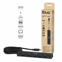 CLUB3D CSV-2555 replicatore di porte e docking station per laptop Cablato Nero 